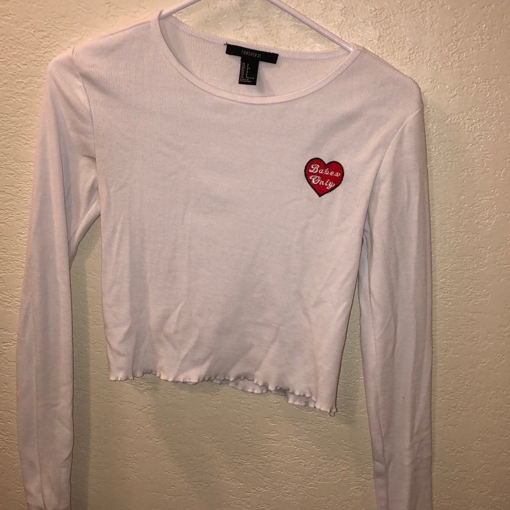 White Long Sleeve Cropped